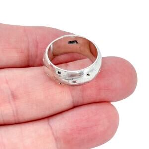 Estate Sterling Silver 925 Dotted Band Ring Size 7